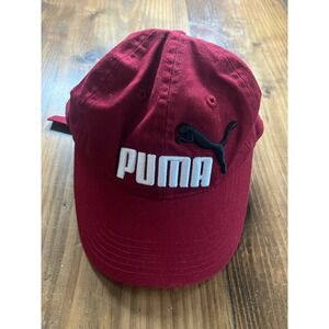 Puma Baseball Cap Adjustable Hat Burgundy Red Embroidered Logo 021309